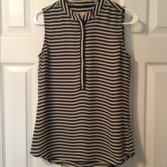 Banana Republic Tops - Banana Republic navy & cream  striped sleeveless